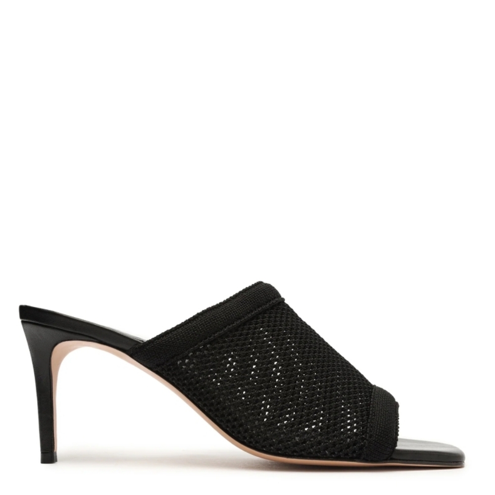 SCHUTZ Sinara Knit Mule Heeled Sandal In Black Size 6.5 - Picture 3 of 15